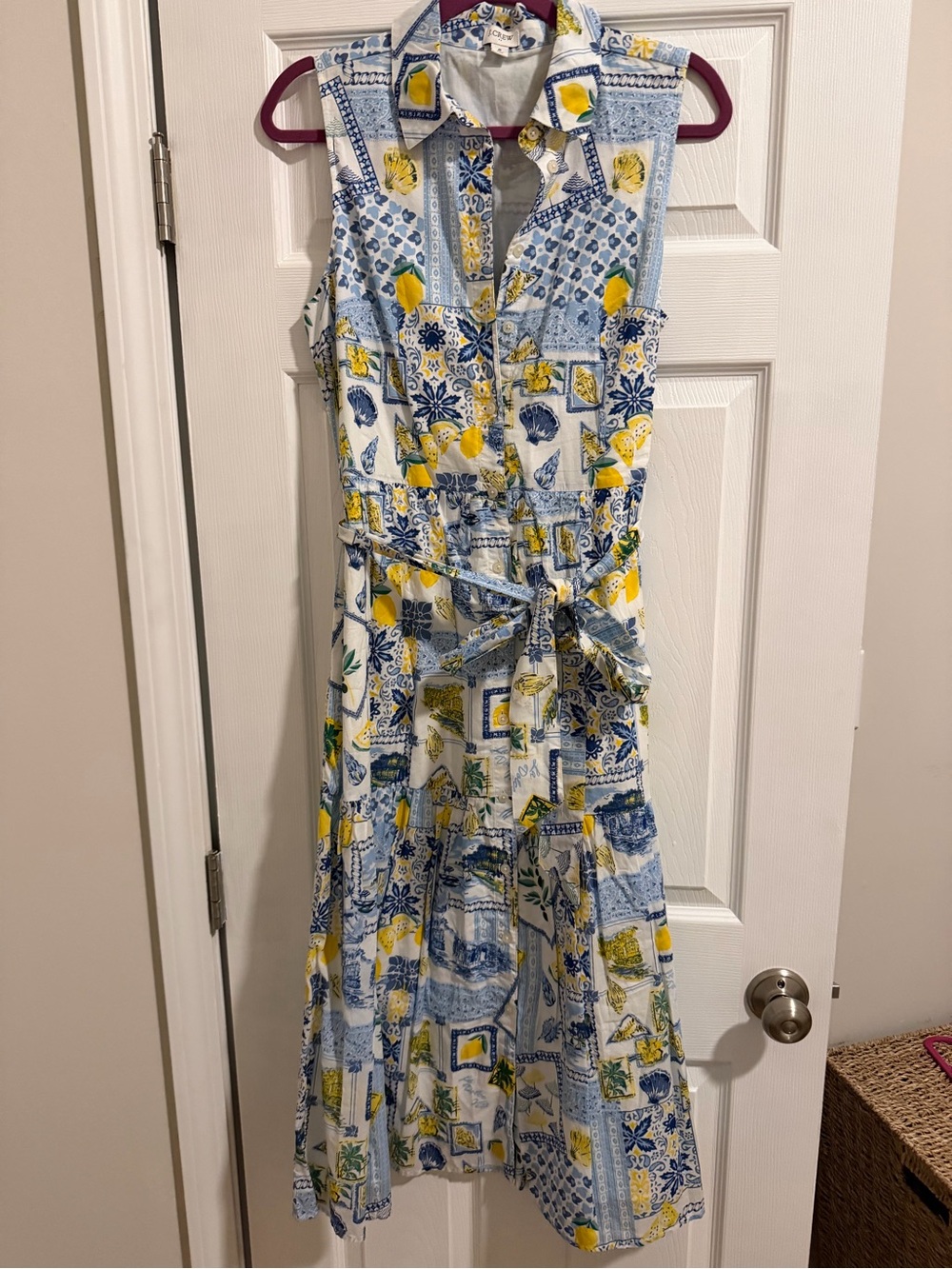 J Crew Dolce Vita Lemons button front positano Italy vacation 100% cotton summer - Picture 2 of 10